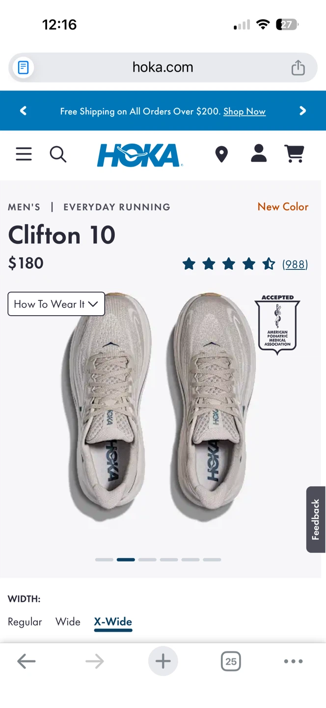Brand new Hoka Clifton 10 X-Wide Running Shoes - Size US9 - photo 3