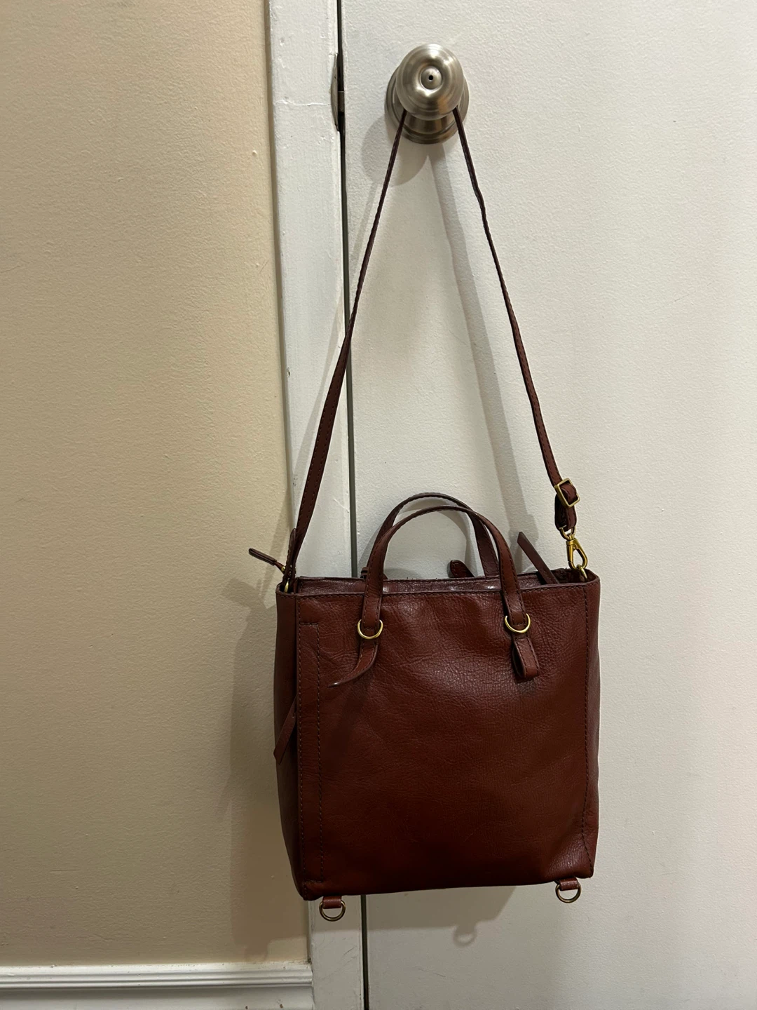 Fossil Brown Leather Convertible Backpack Purse