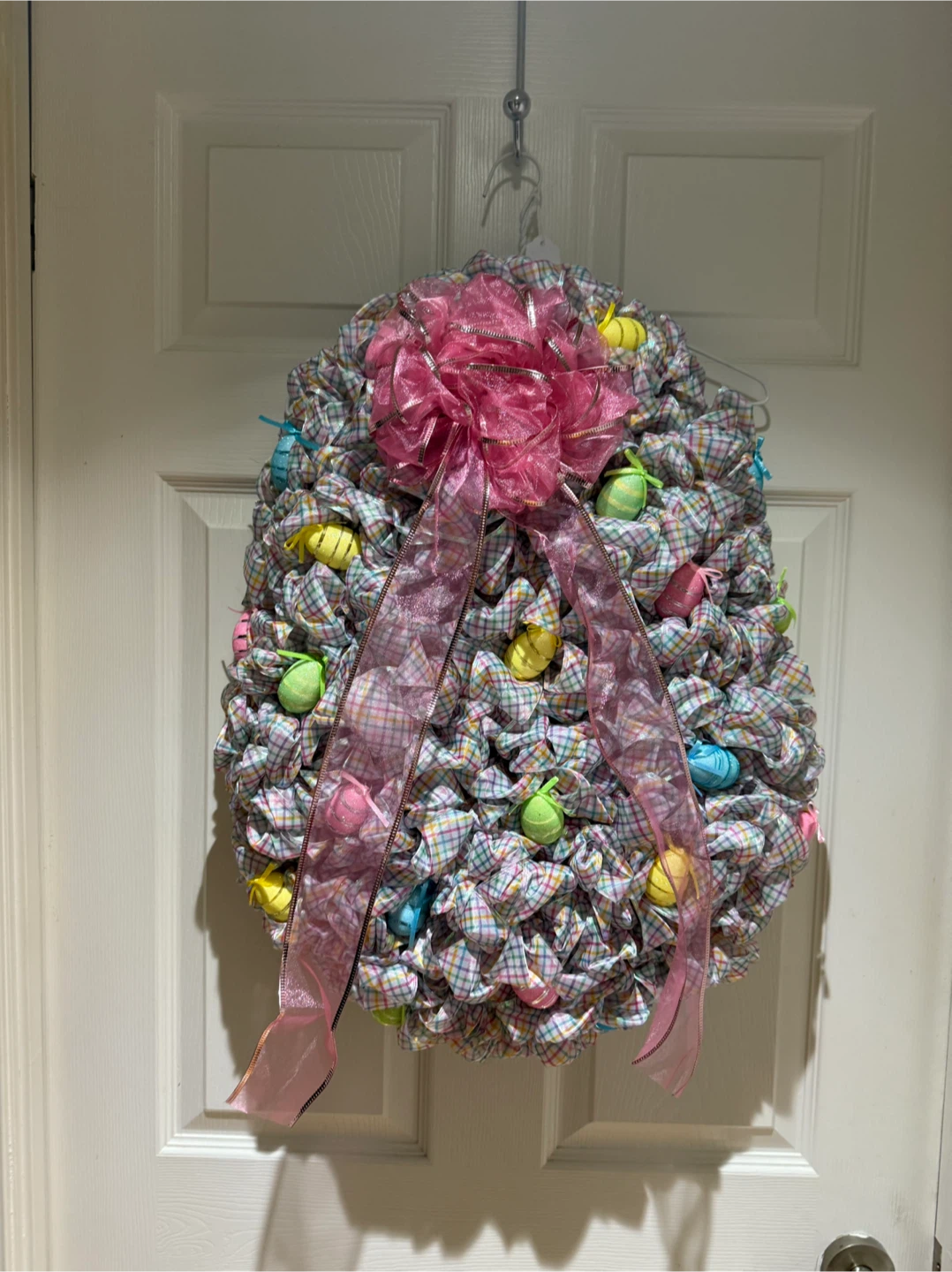 Easter Egg Wreath with Pink Bow