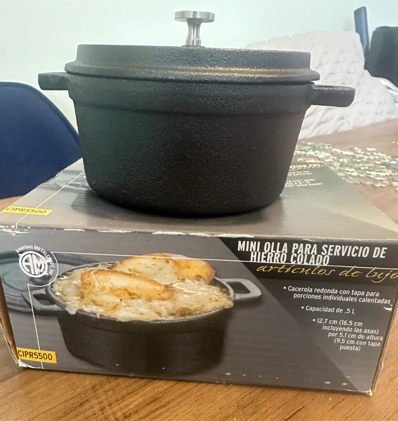 American Metalcraft Mini Cast Iron Serving Pot CIPR5500 17 oz - photo 2