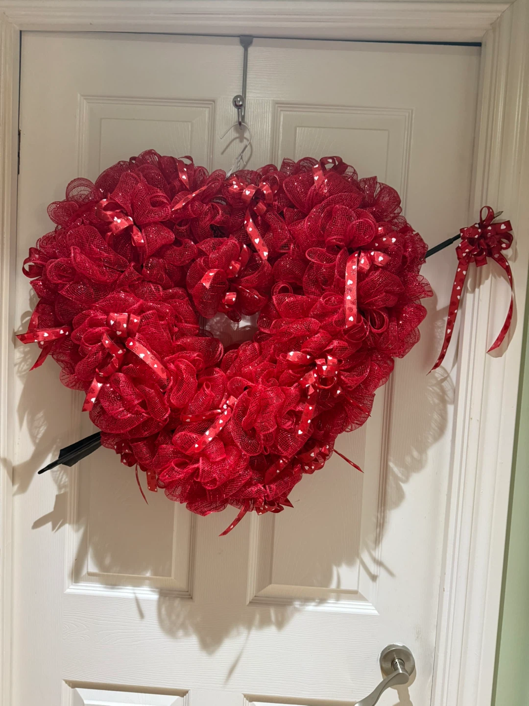 Red Heart Wreath with Arrow