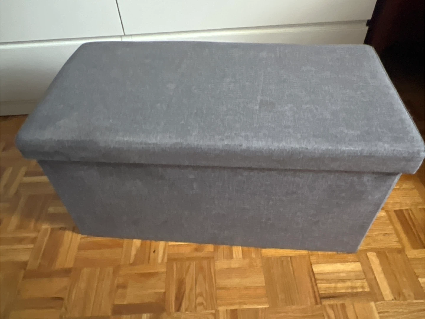 Grey Storage Ottoman Bench