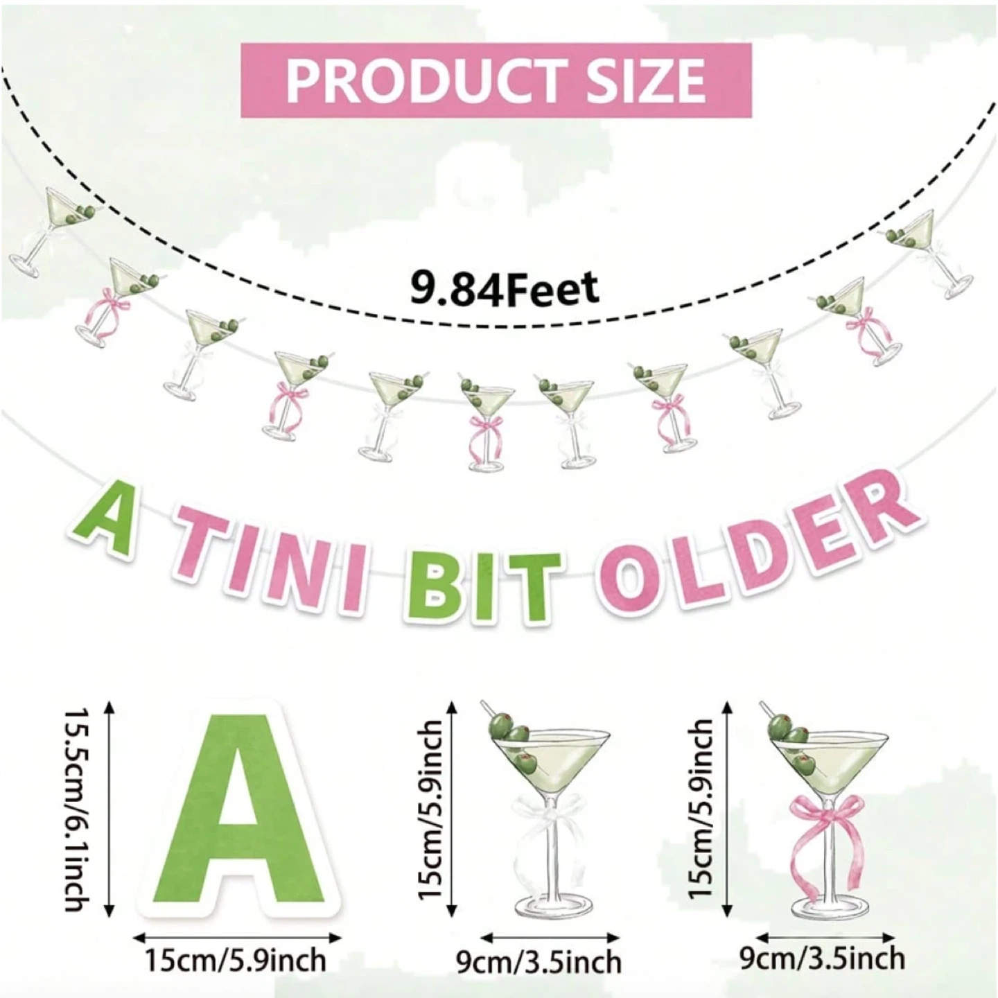 2 Martini l Themed Party Banners - ‘A Tini Bit Older’ - photo 4