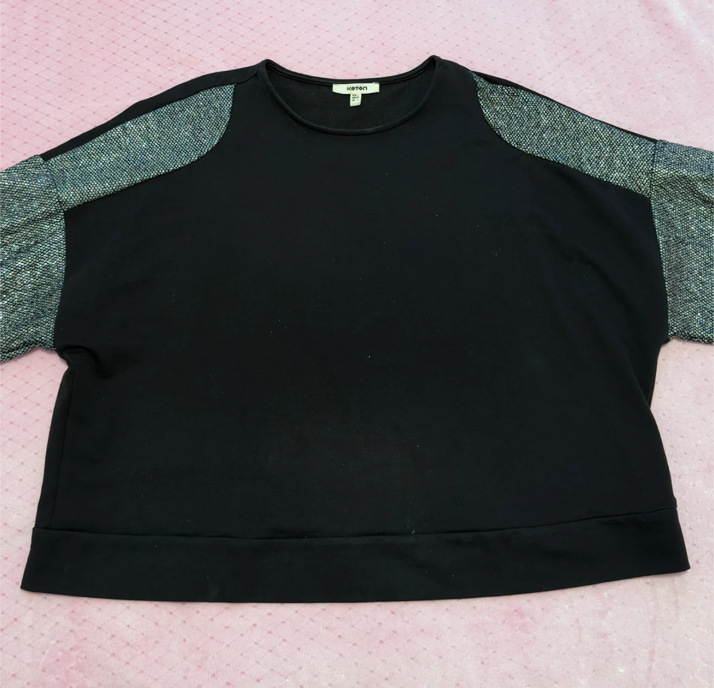 Koton Black Sweater with Sparkle Sleeves - Large - photo 3