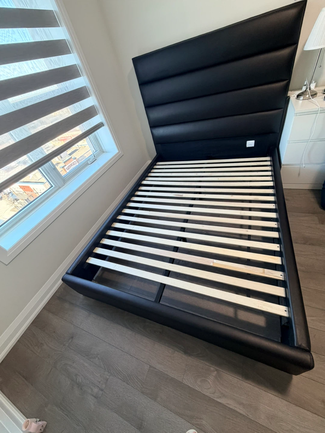 RUSH SALE!!! Black Faux Leather Platform Bed Frame - photo 2