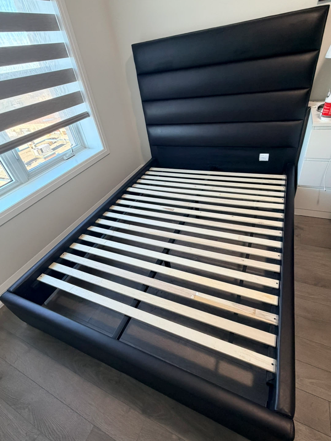 RUSH SALE!!! Black Faux Leather Platform Bed Frame - photo 3