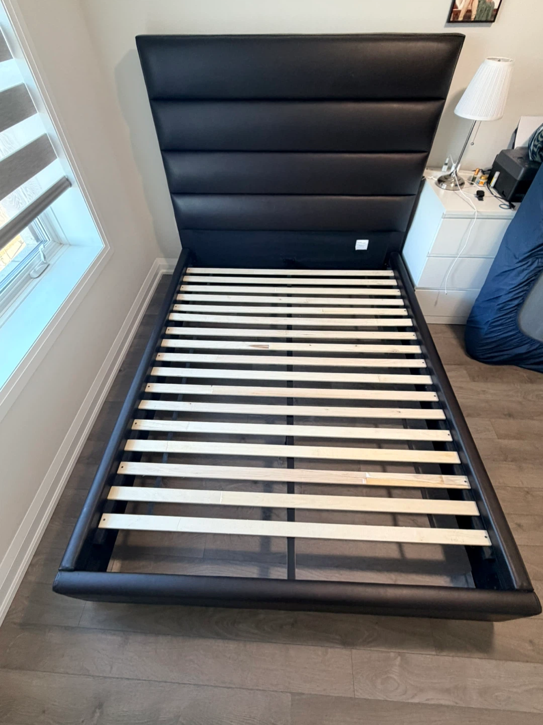 RUSH SALE!!! Black Faux Leather Platform Bed Frame