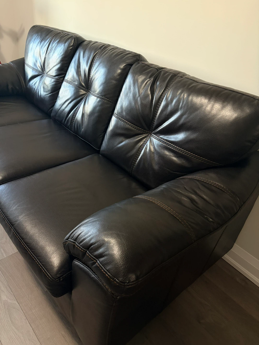 RUSH SALE!!! Addison 86" Leather-Look Sofa - Blackberry Black - photo 3