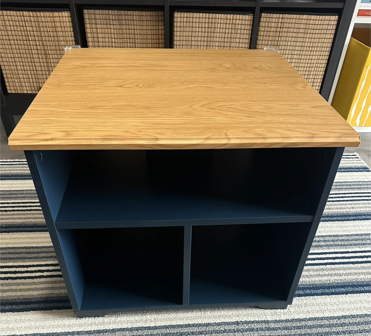 IKEA SKRUVBY Coffee Table - Oak/Dark Blue