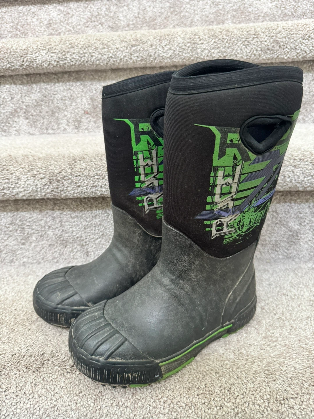 Rain Boots / rubber Boots / rain Shoes / Kids Boys / Size 2