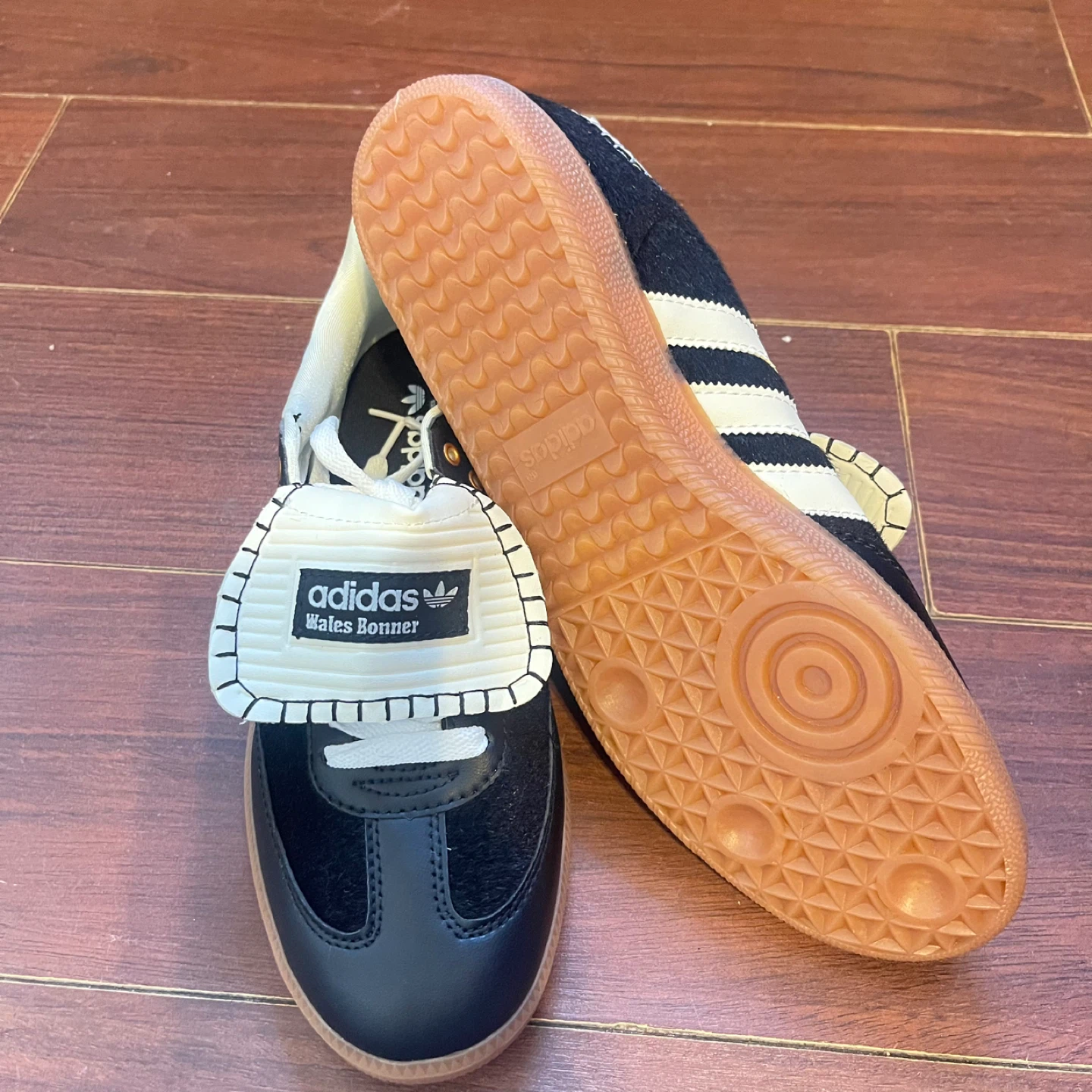 Adidas Wales Bonner Samba Black Gum Sole Sneakers