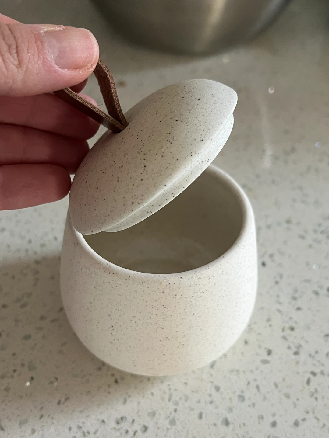Speckled Ceramic Jar with Lid - photo 2