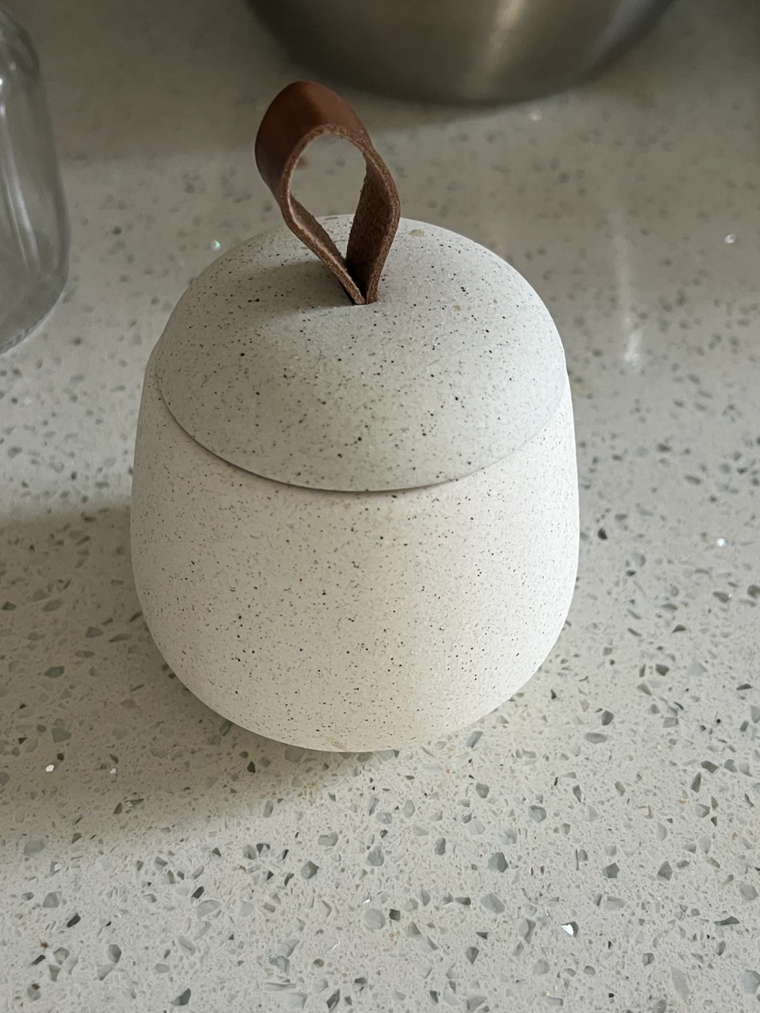 Speckled Ceramic Jar with Lid