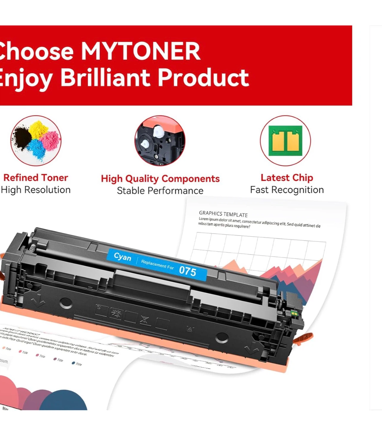 MYTONER 075 Cyan Toner Cartridge for Canon imageCLASS MF665Cdw - photo 5