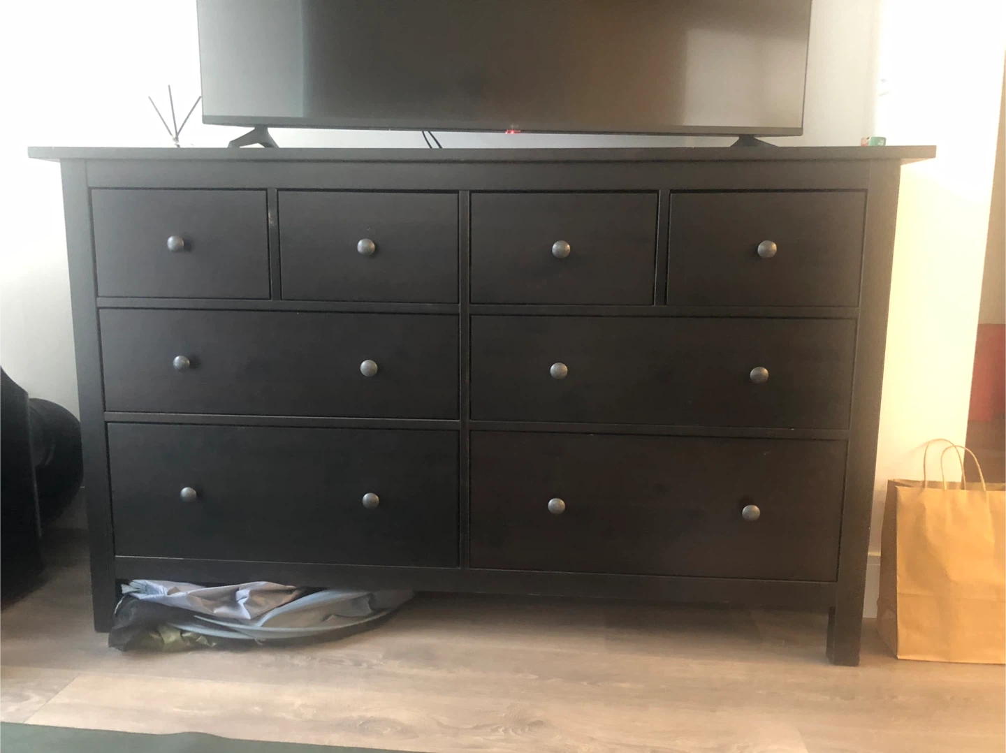 Black Dresser with 8 Drawers