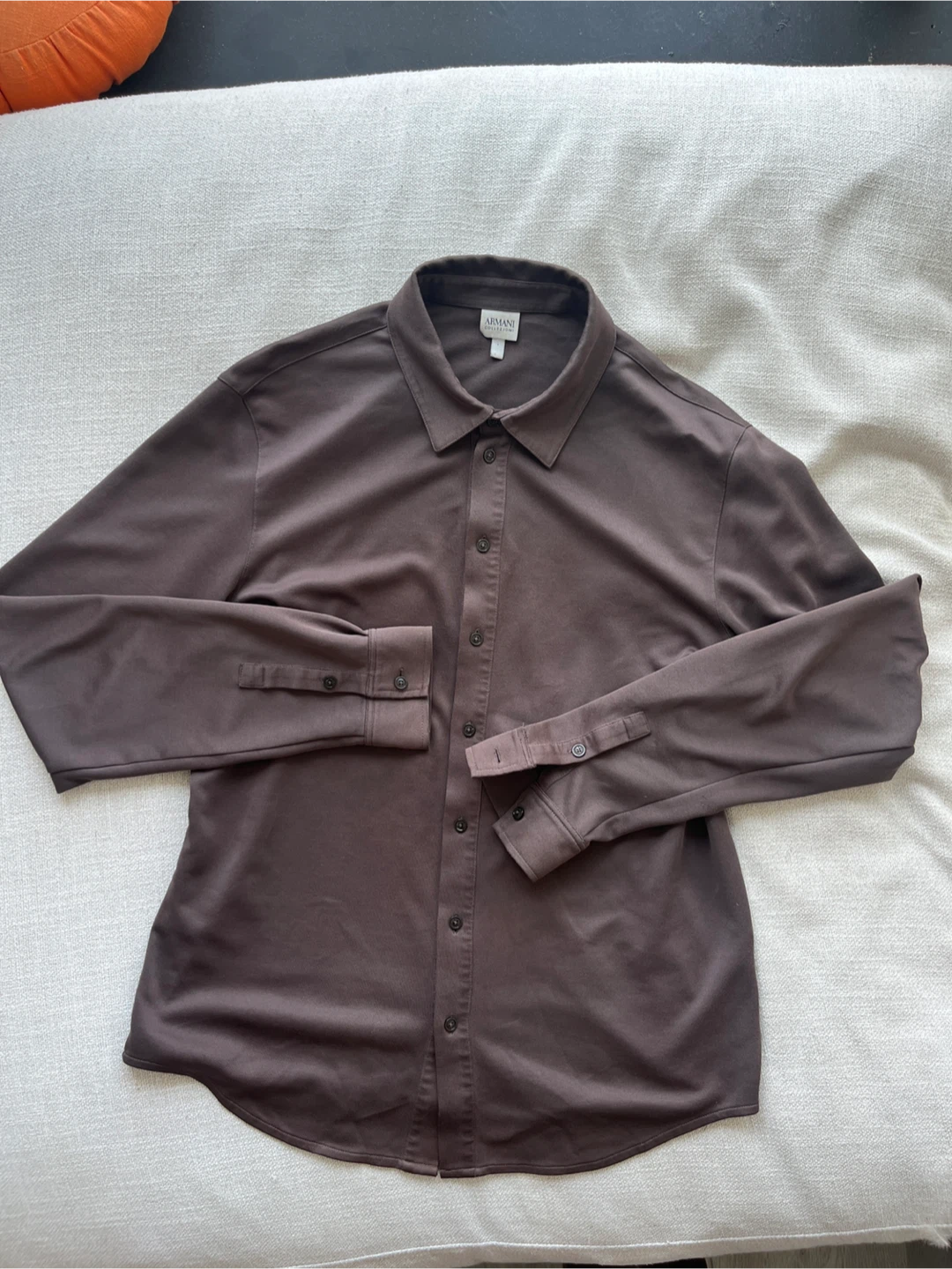 Armani Brown Button-Up Shirt