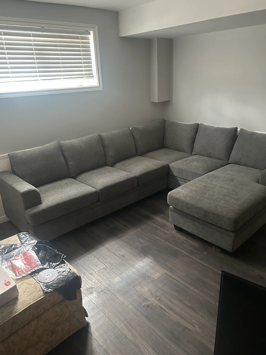 Grey Sectional Sofa with Chaise - photo 2