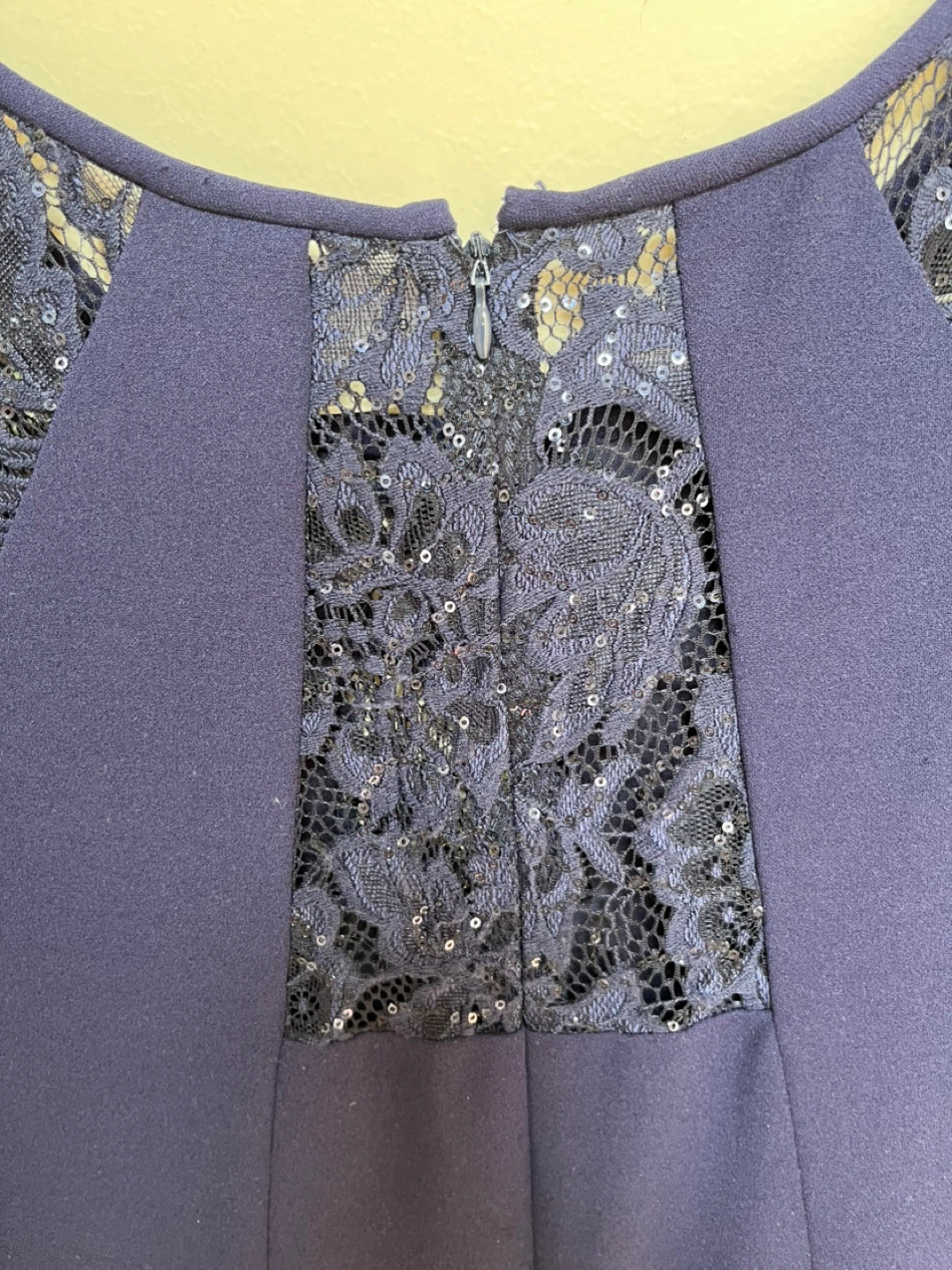 Navy Lace Detail Long Gown Size 14 - photo 3