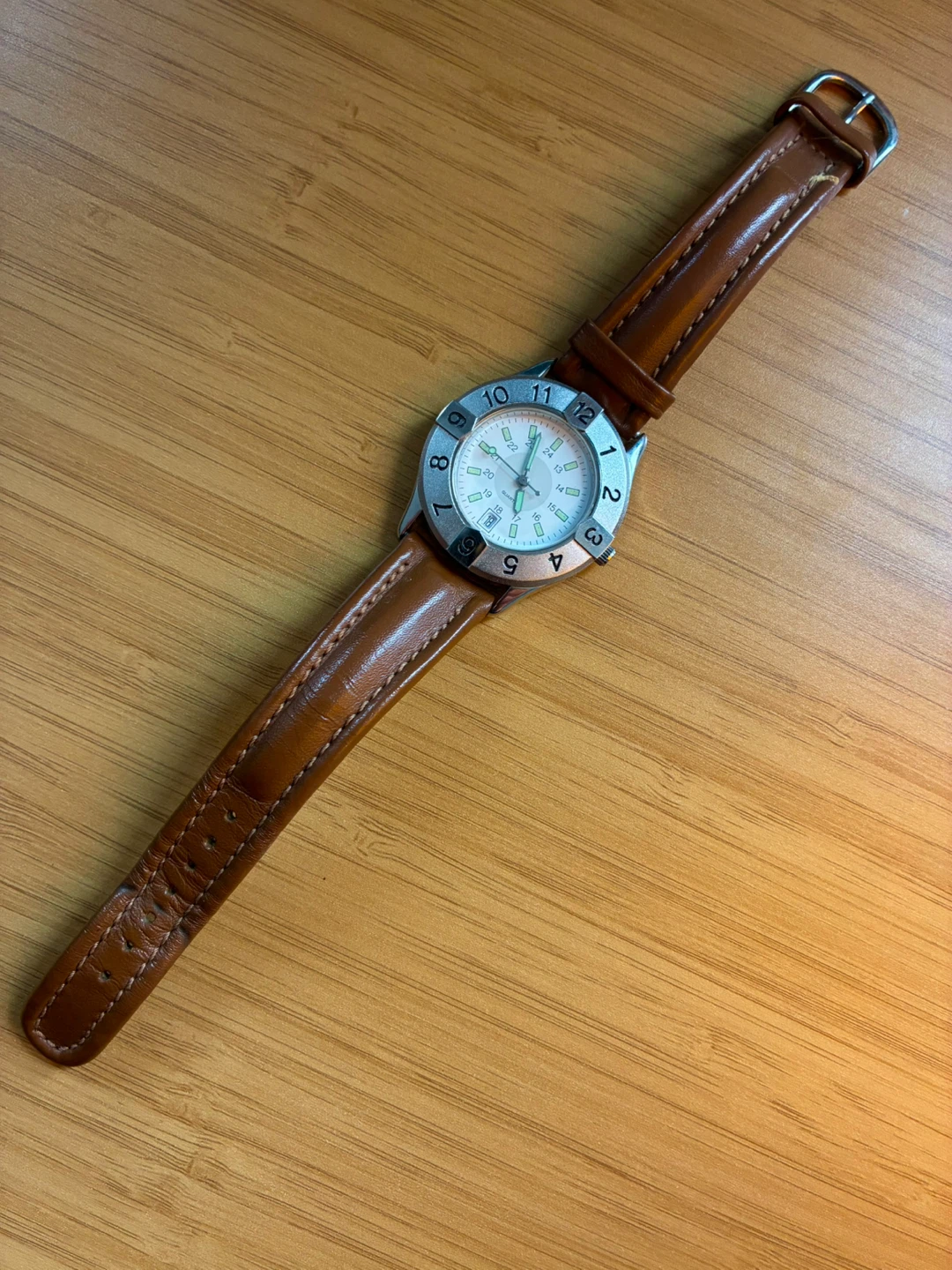 Brown Leather Band Watch - photo 2