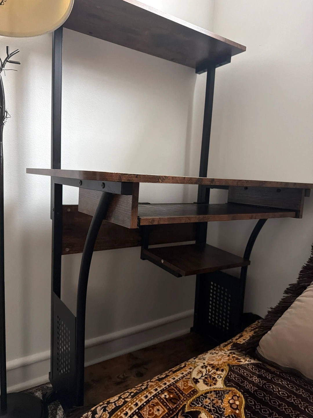 Computer Desk with Keyboard Tray and Shelf - photo 2