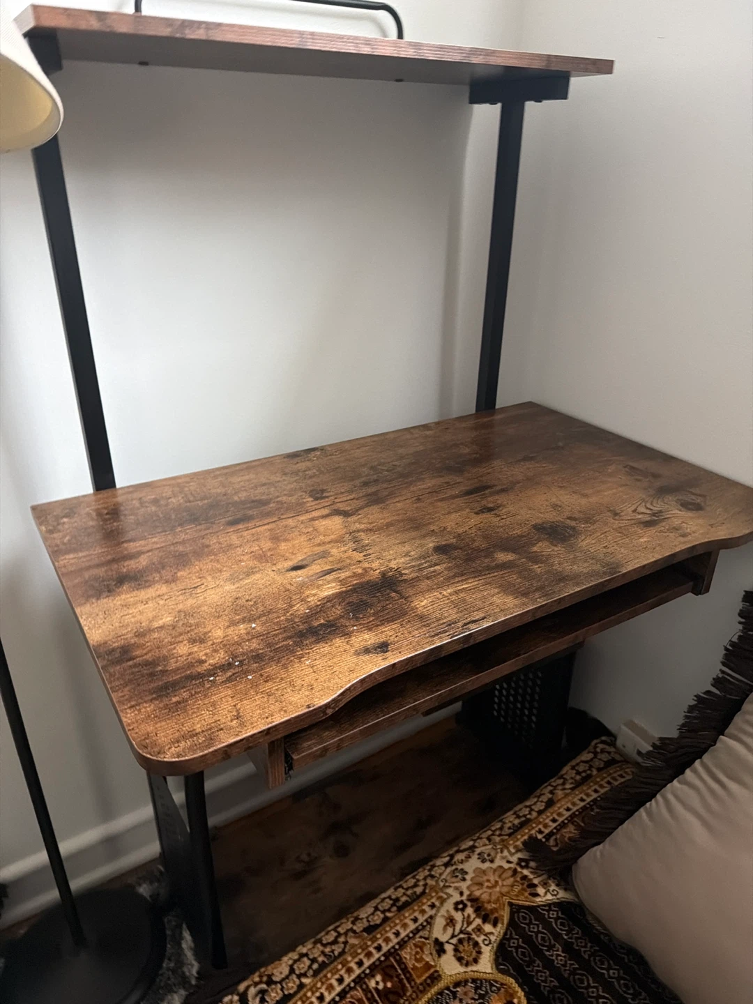 Computer Desk with Keyboard Tray and Shelf