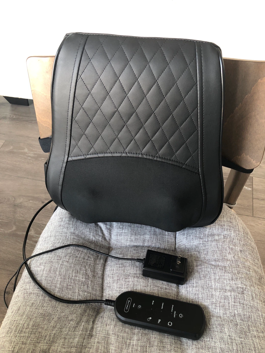 Black Massage Lumbar Support Cushion with Remote - photo 5