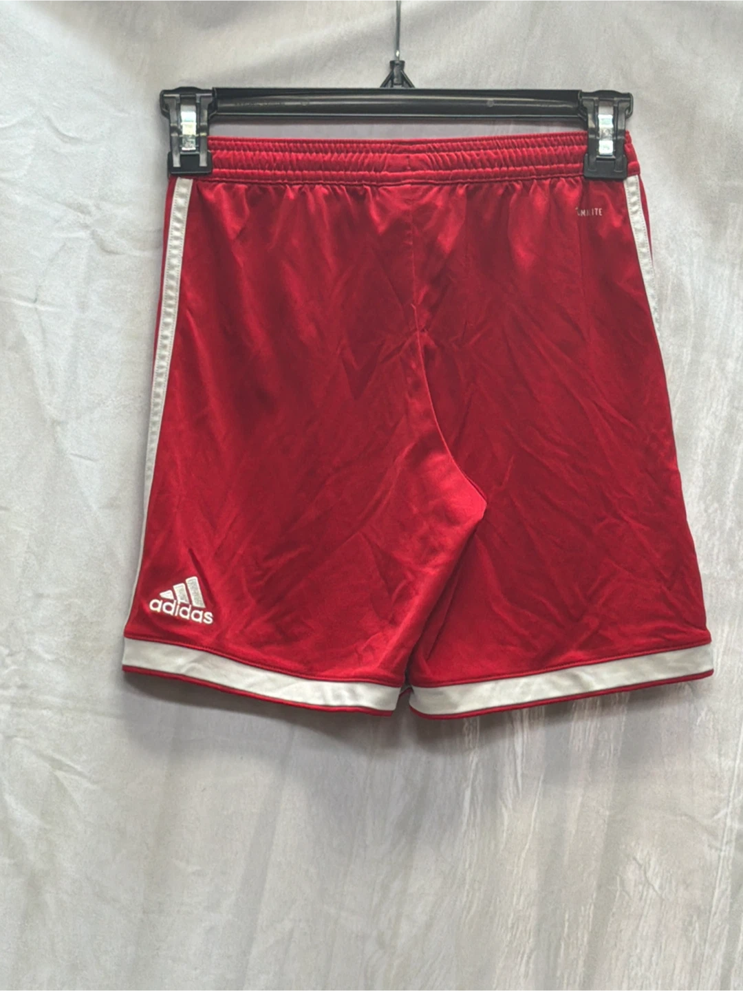 Adidas Boys Soccer Shorts Red White Stripes Size YXL - photo 2