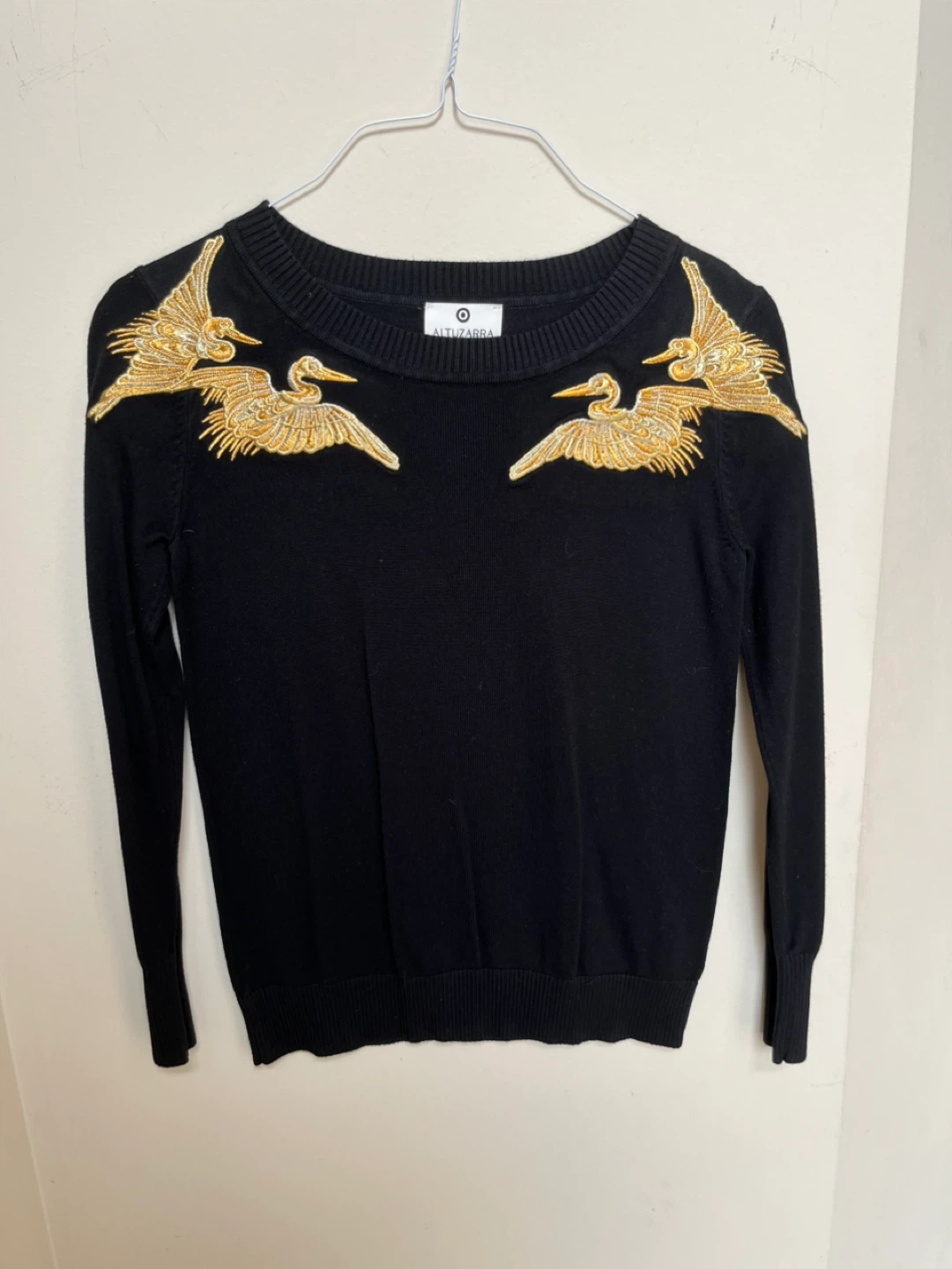Altuzarra Black Embroidered Crane Sweater XS/TP