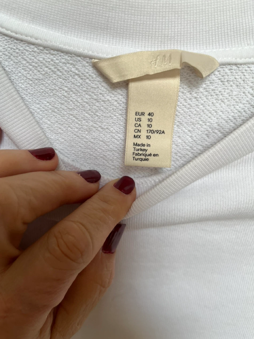 H&M White Floral Sleeve Sweatshirt - Size 10 - photo 2