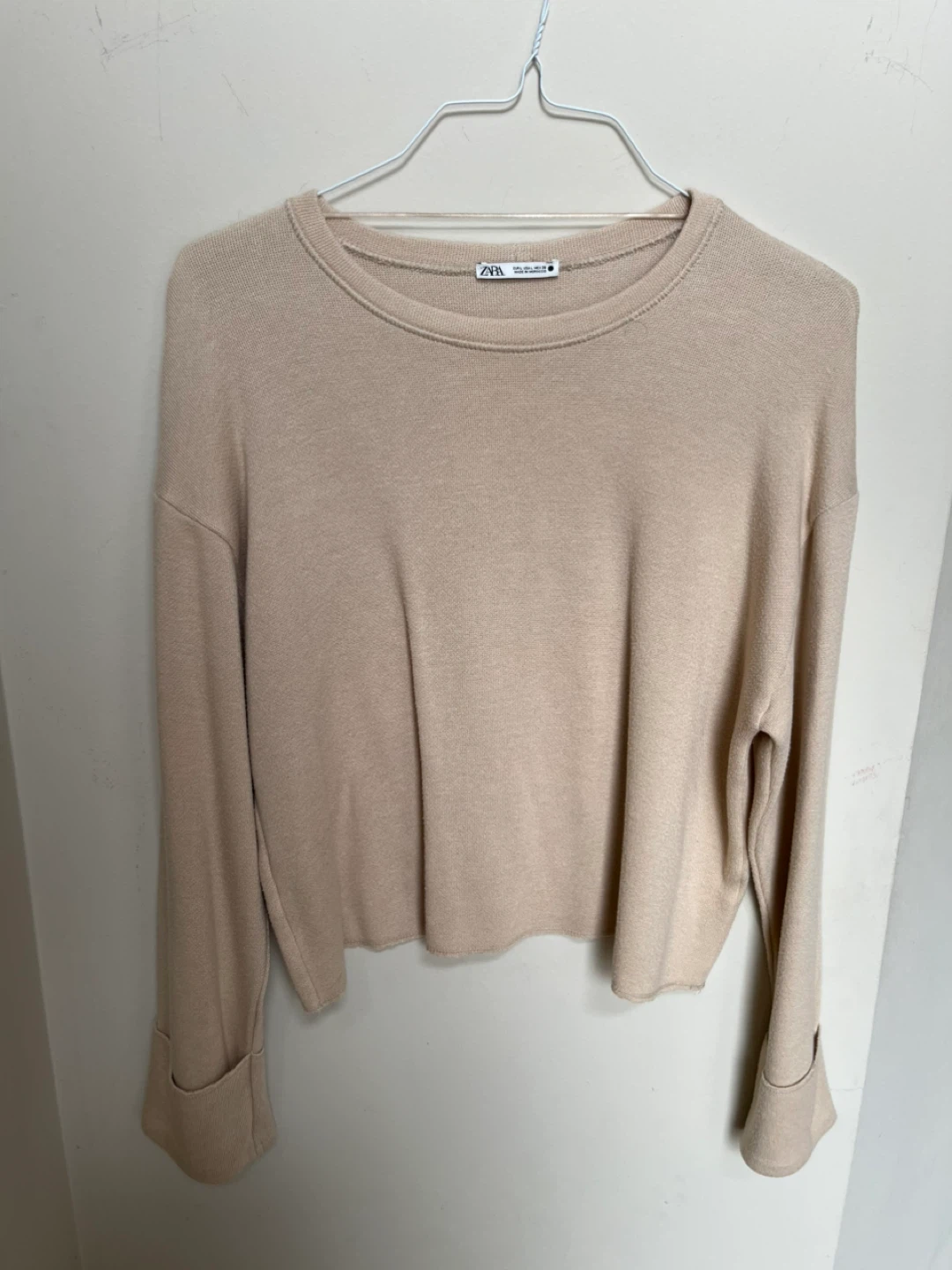 ZARA Beige Crewneck Sweater - Size L