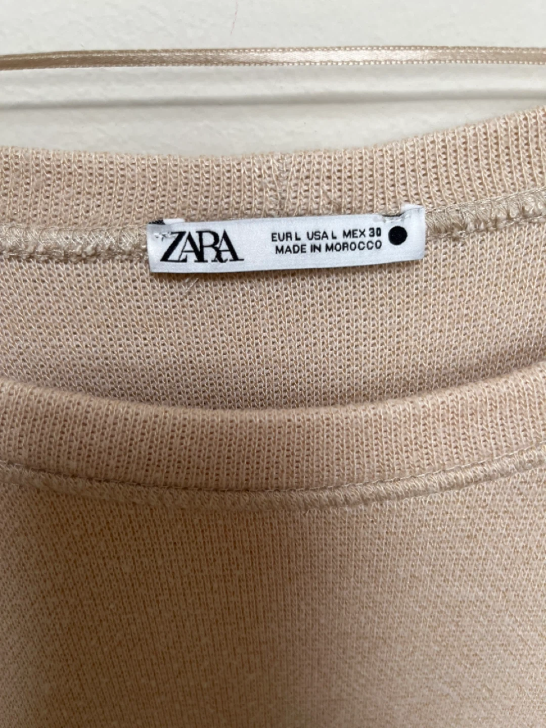 ZARA Beige Crewneck Sweater - Size L - photo 2
