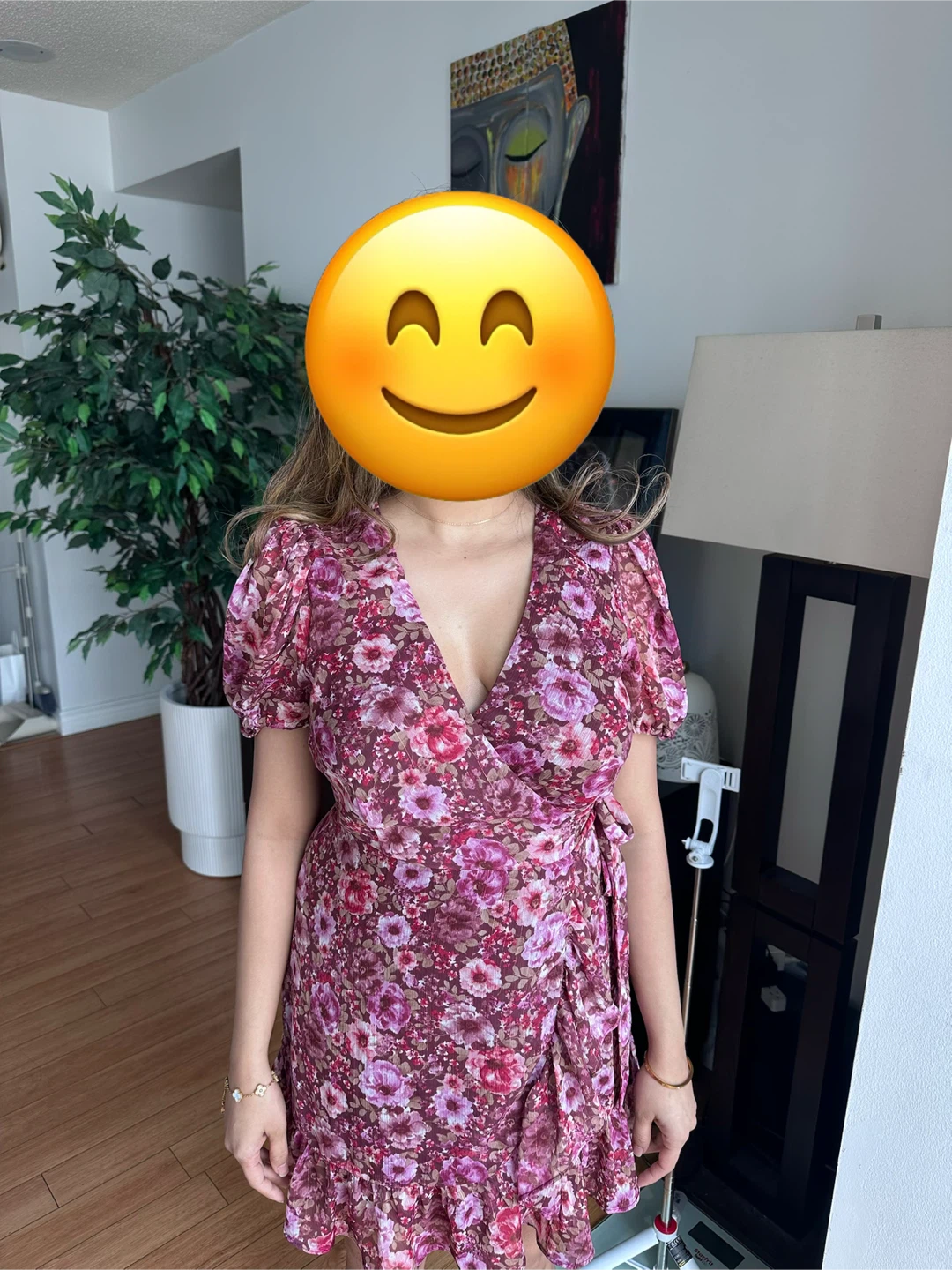 Floral Wrap Mini Dress Medium - photo 2