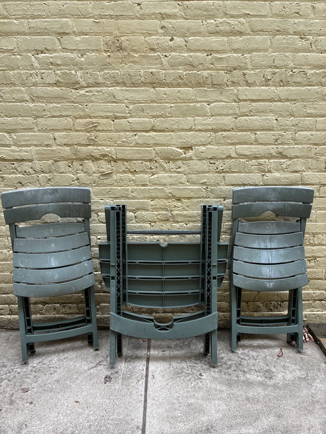 Plastic Folding Patio Table and 2 Chairs Set - photo 2
