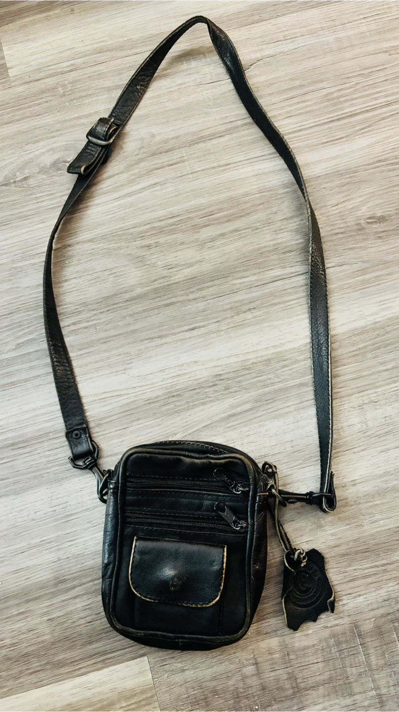 Black Leather Crossbody Bag