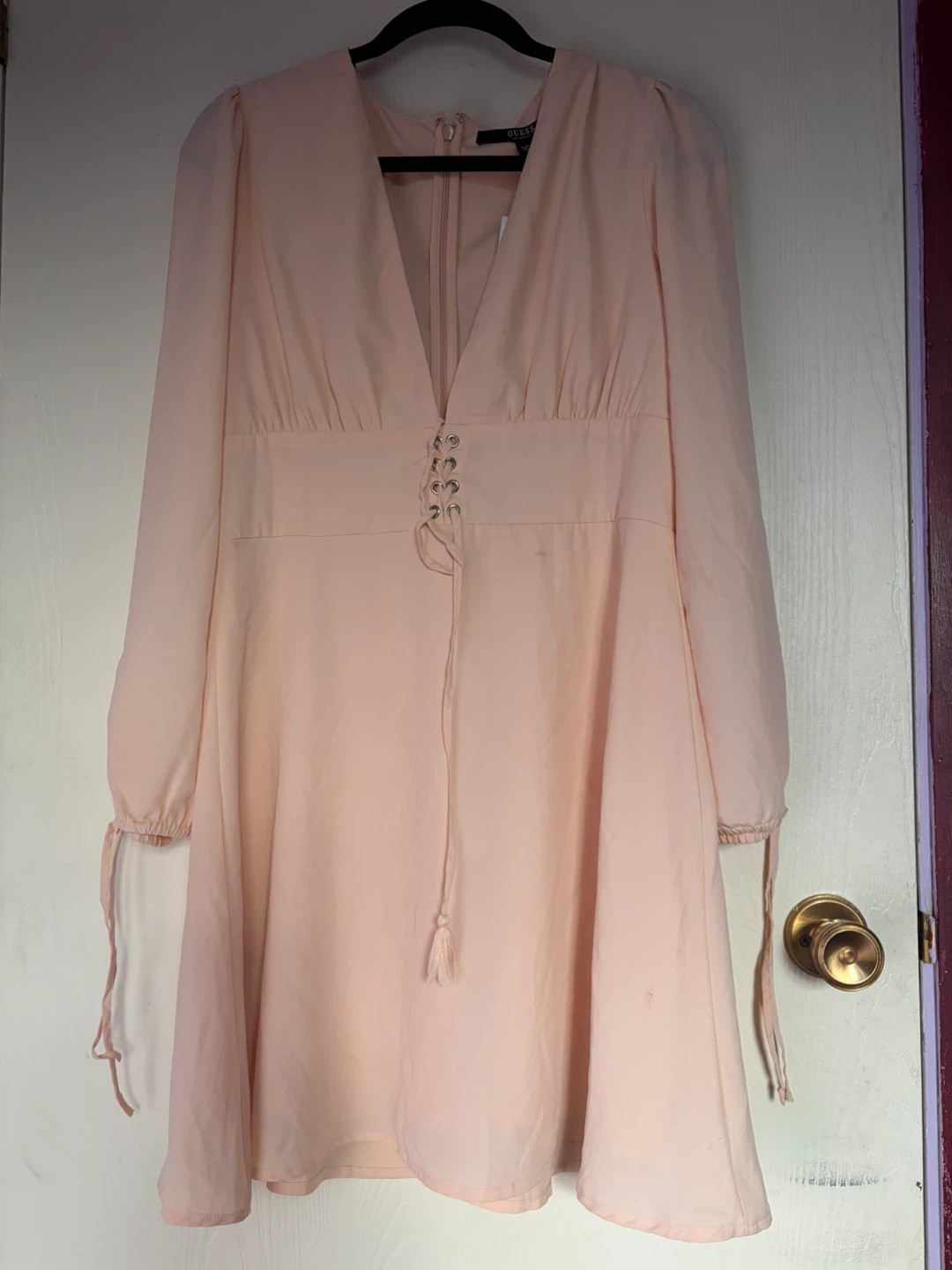 Guess Peach Lace-Up Mini Dress size Large - photo 2