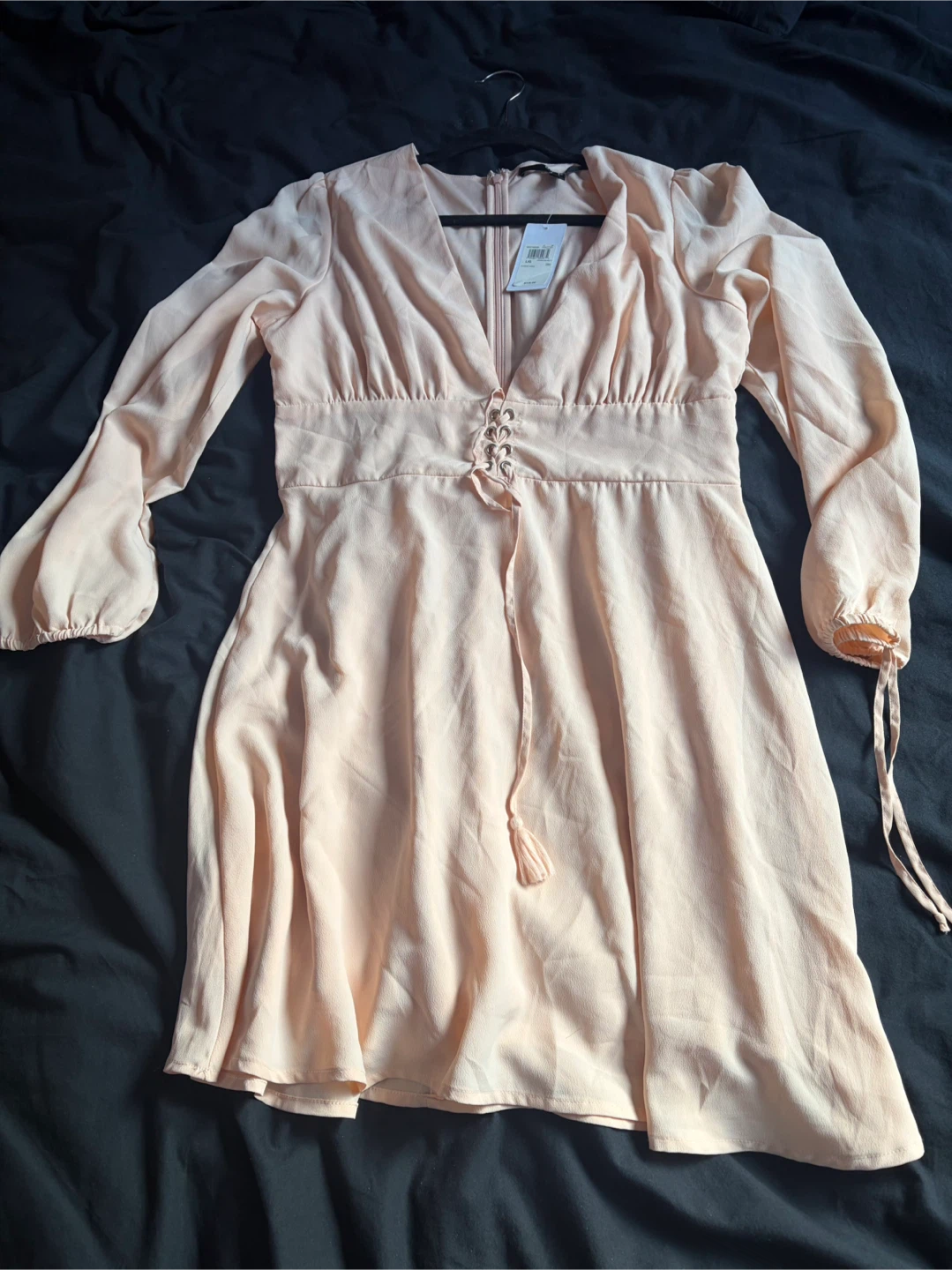 Guess Peach Lace-Up Mini Dress size Large - photo 4