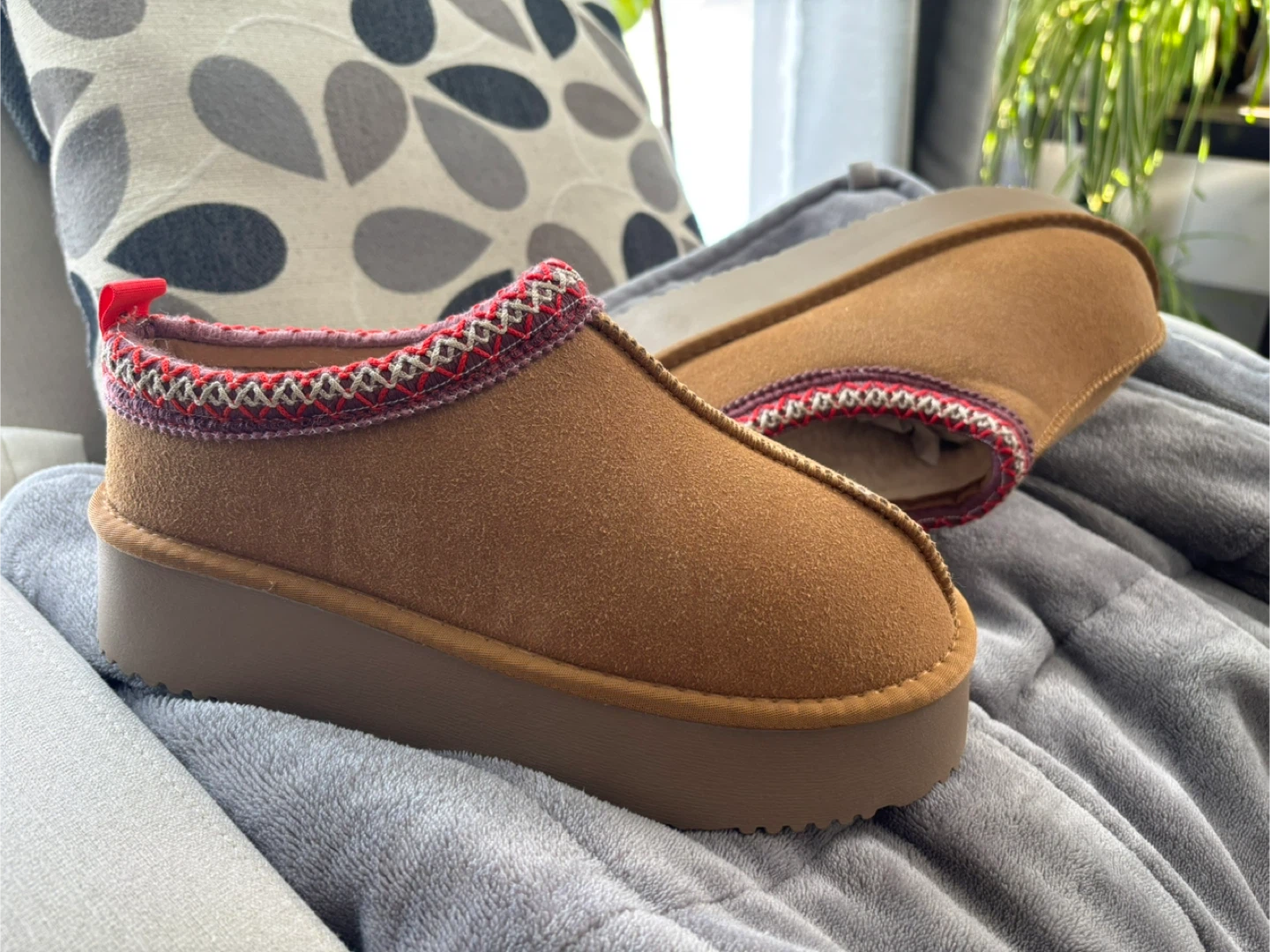 Brown Suede Slipper Mules