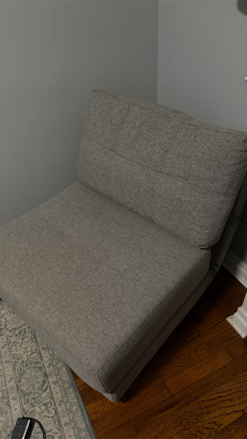 Gray Fabric Armless Chair (convertible) - photo 2