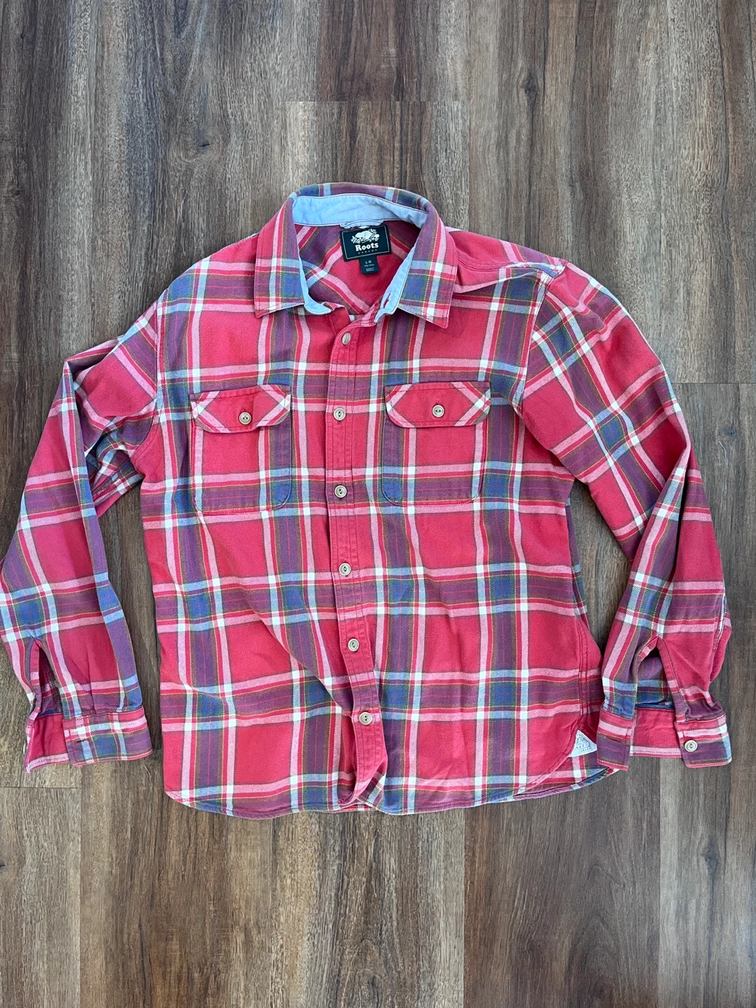 Roots Plaid Flannel Shirt - Red