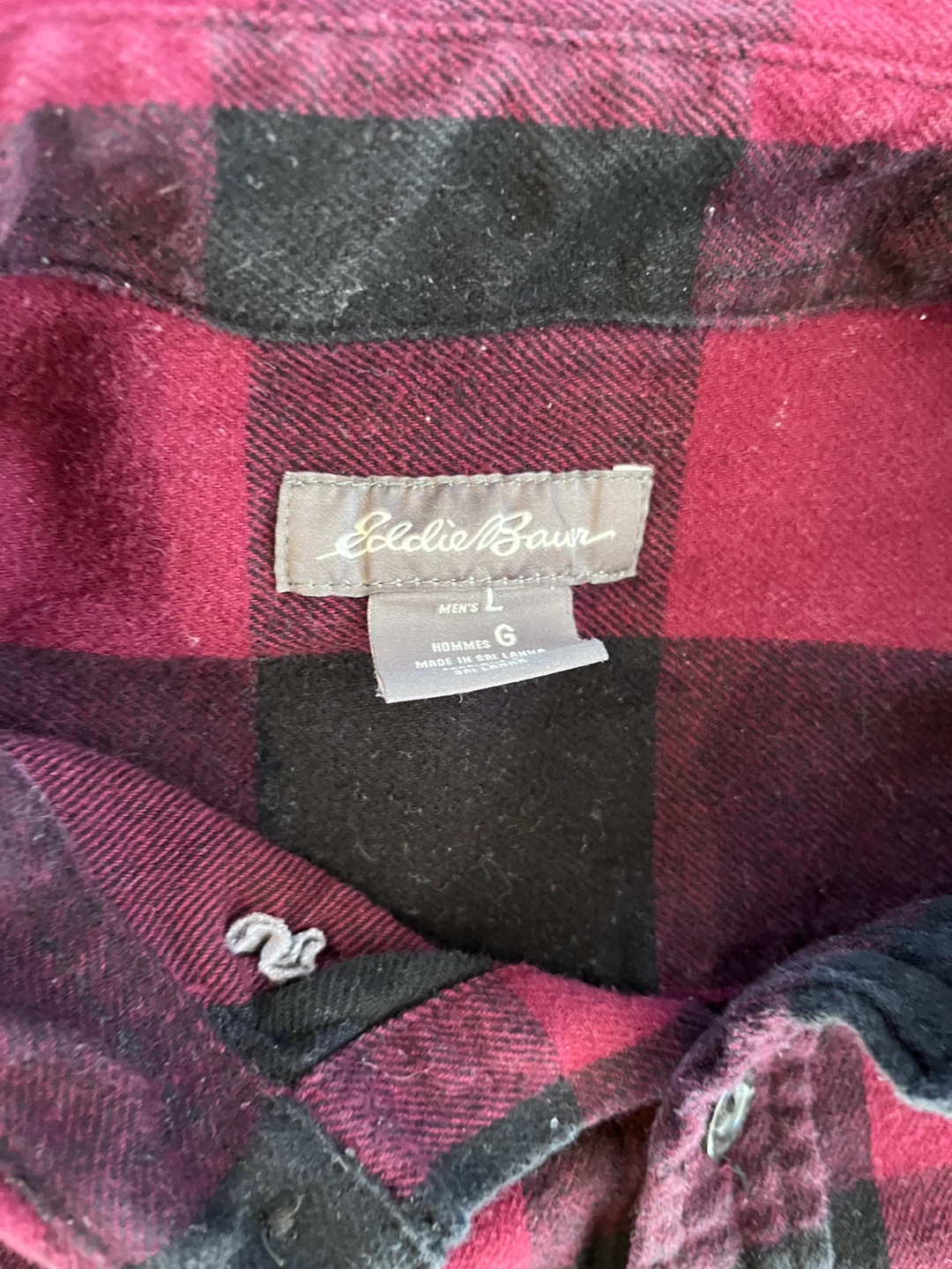 Eddie Bauer Men's Plaid Flannel Shirt - Size L - photo 3