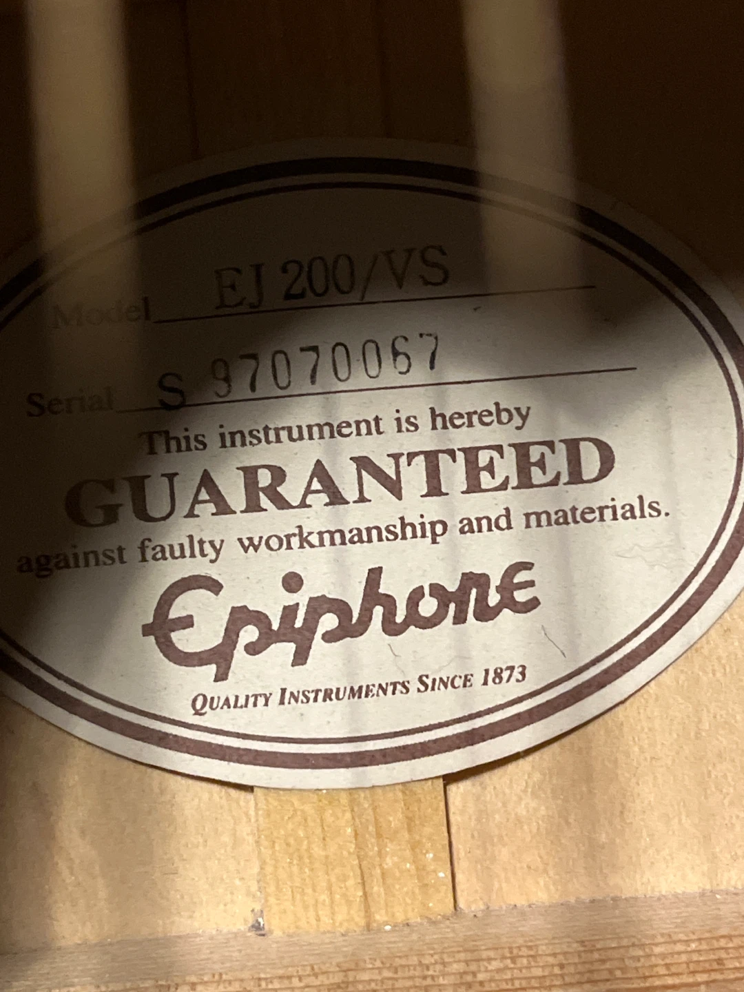 Epiphone EJ-200/VS Acoustic Guitar - photo 4