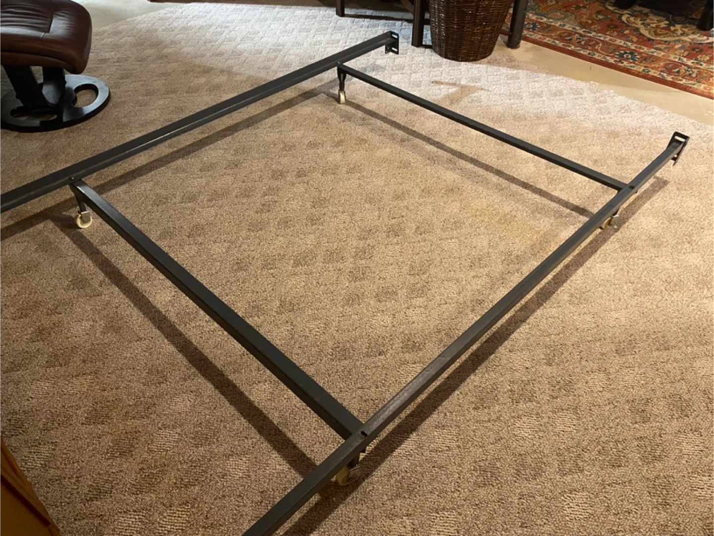 Full (Double)Metal Bed Frame with Wheels