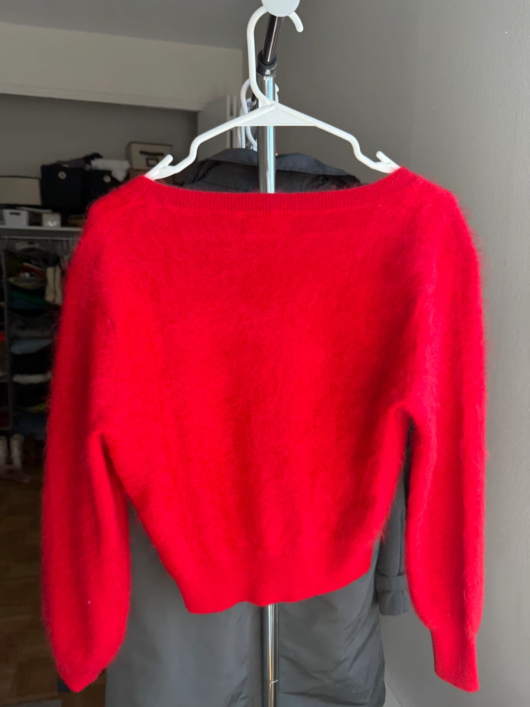 J.Crew Red Brushed Cashmere Cropped V-Neck Sweater - photo 3