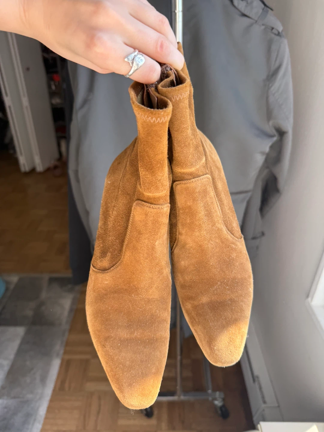 INEZ Paz 70 Stretch Ankle Boots in Rye Suede - photo 2