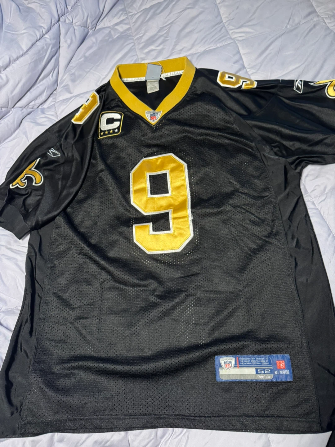 Reebok Drew Brees #9 New Orleans Saints NFL Jersey Size 52