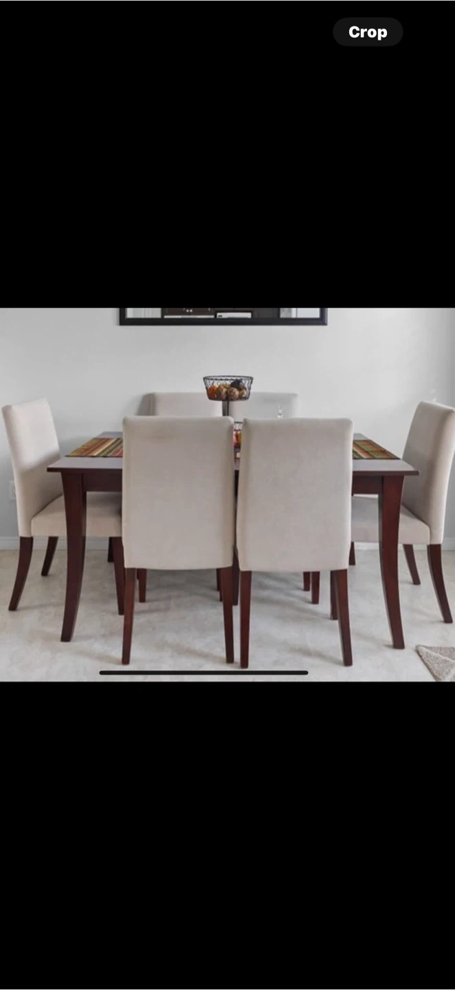 Dining table and 6 chairs