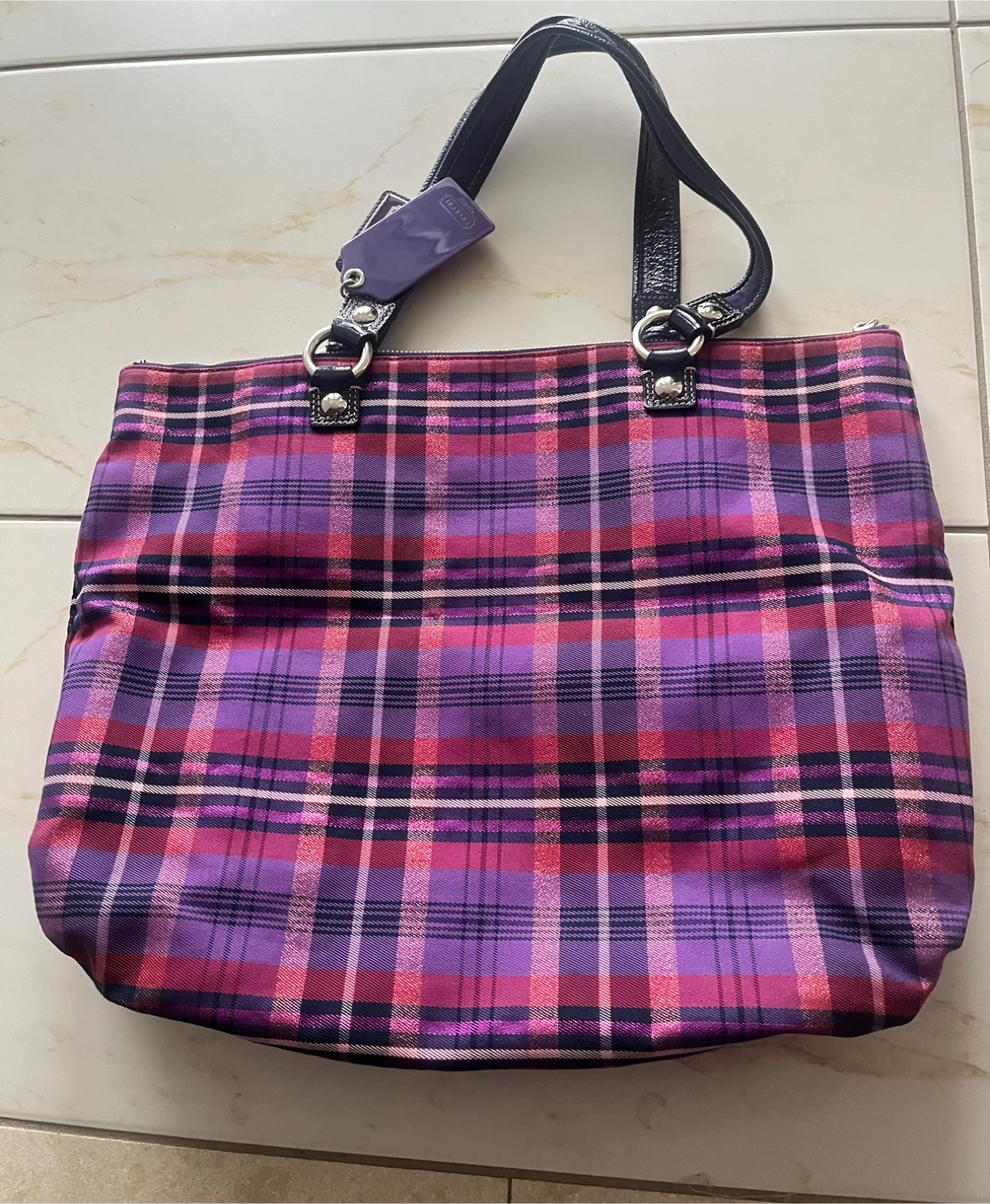 Coach Limited Edition Poppy Tartan Plaid Tote - photo 2