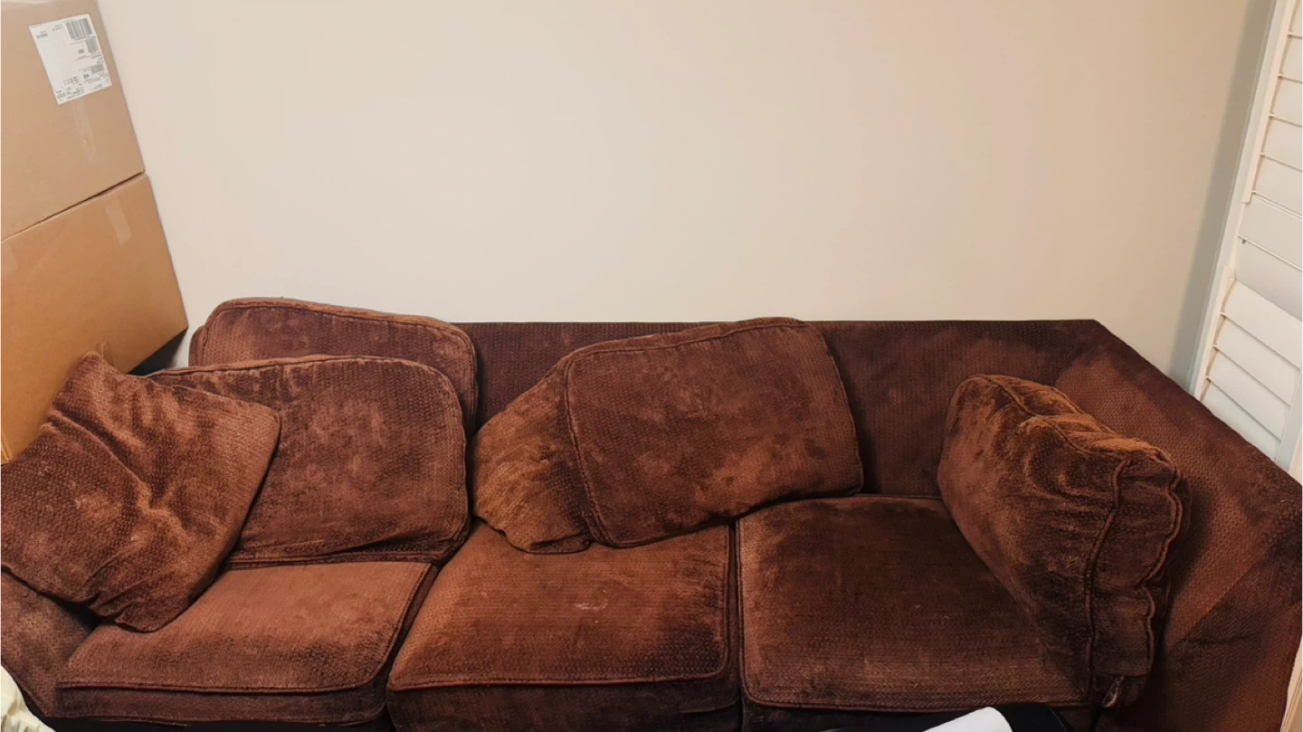 Brown Sectional Sofa with Ottoman good condition - photo 2