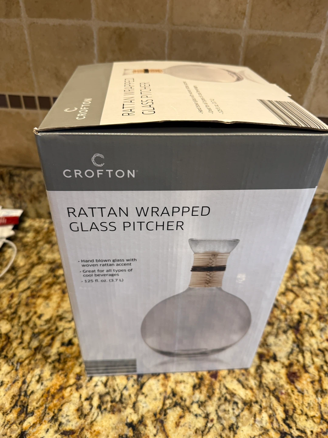 Crofton Rattan Wrapped Glass Pitcher - photo 2