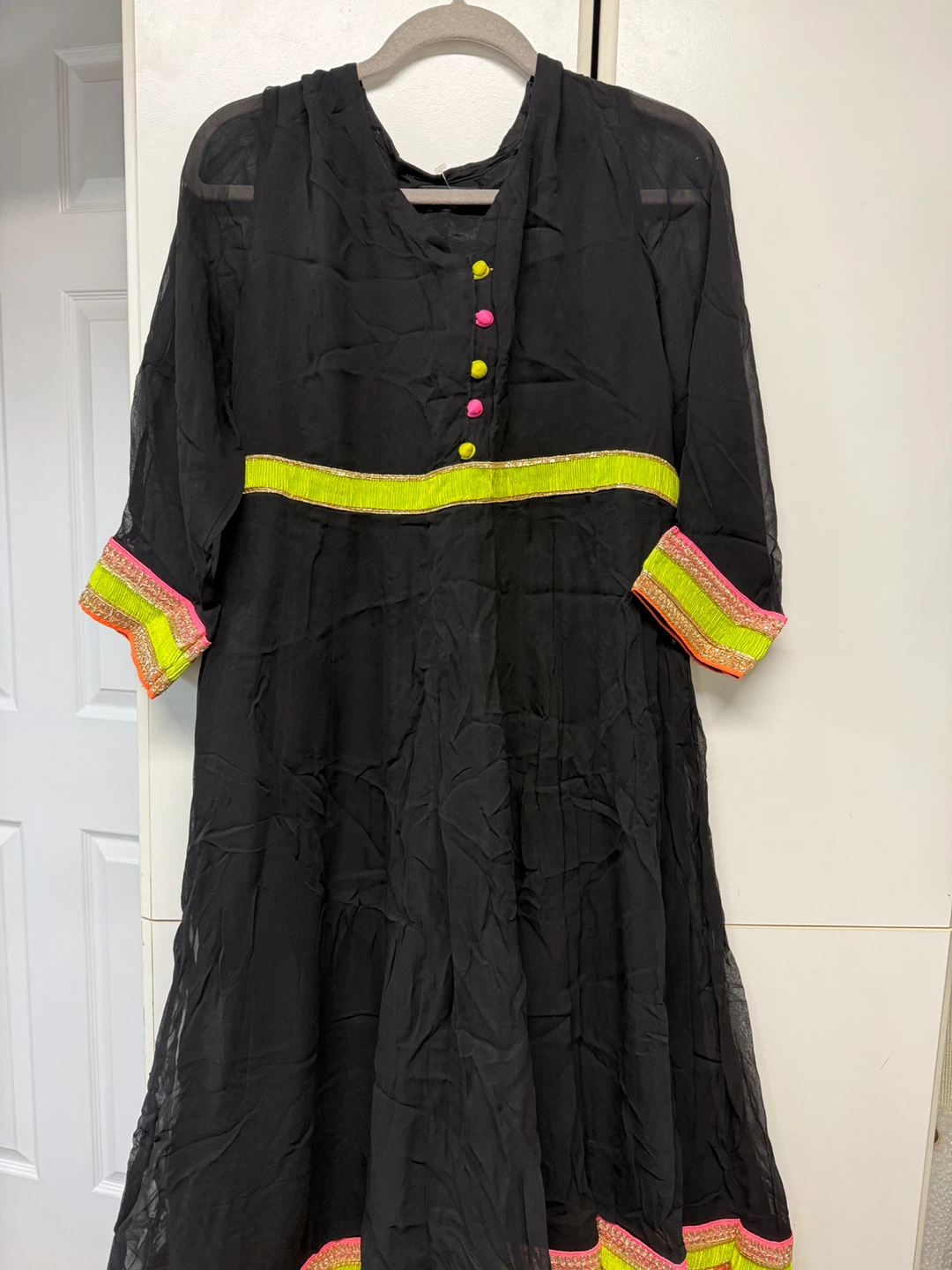 Pink Lemon Black Kurti XL